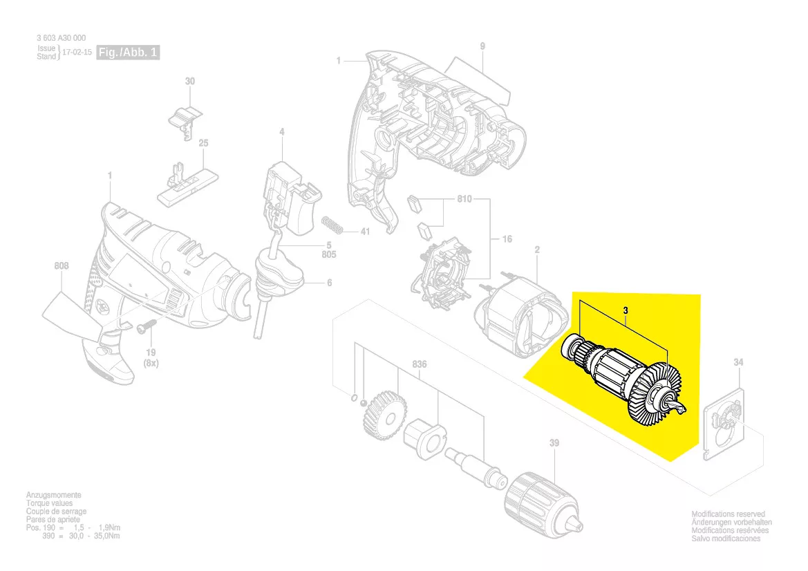Induit réf. 2 609 007 816 Bosch